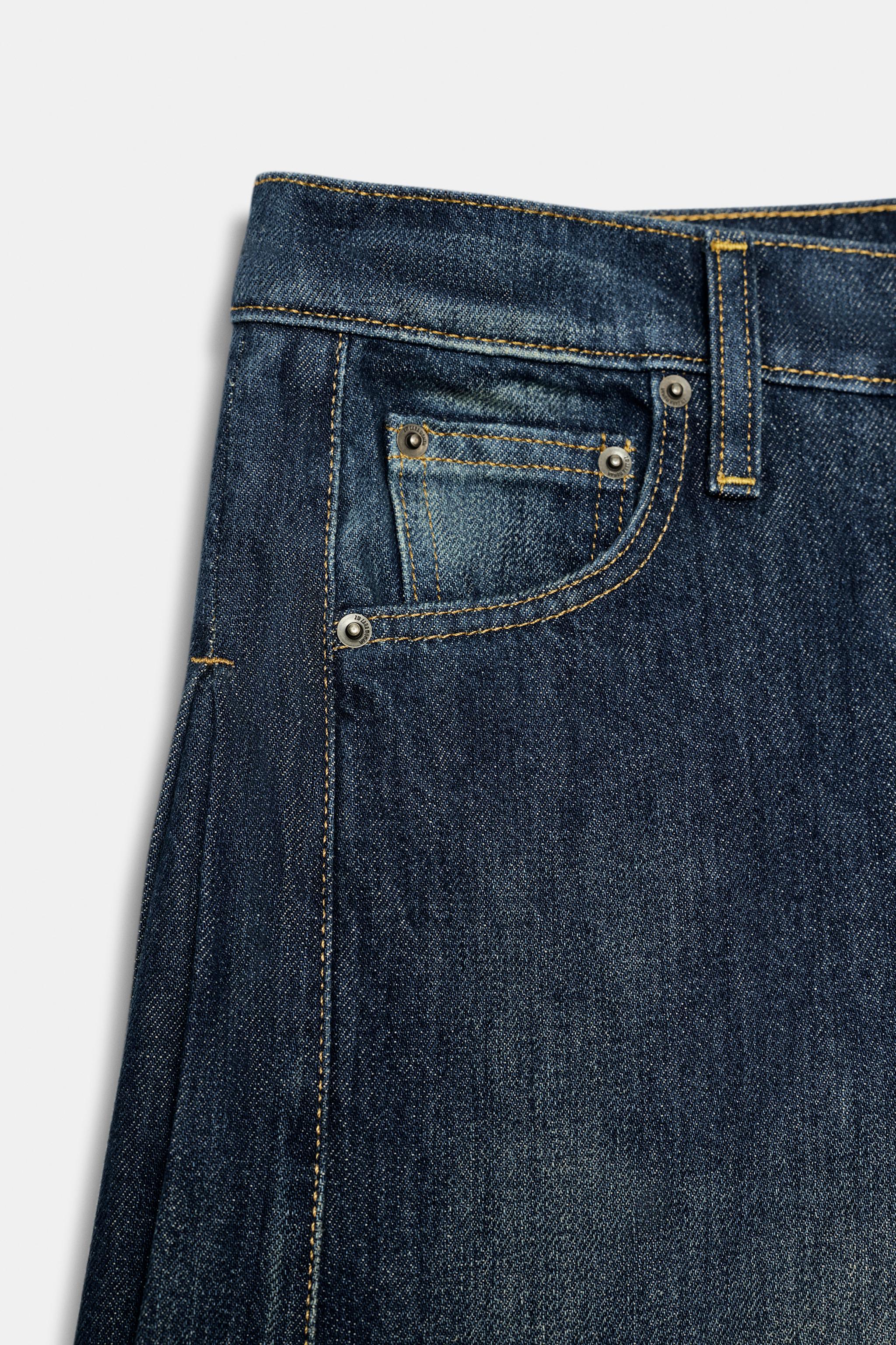 ZW COLLECTION WIDE LEG MID-RISE SIDE PLEATED JEANS